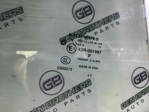 Стекло заднее правое 0736-007 Jeep Cherokee KL 14-18  68104620AC 
