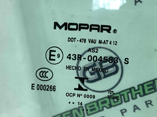 Стекло переднее правое 2667-128 Dodge Journey  5076886AD 