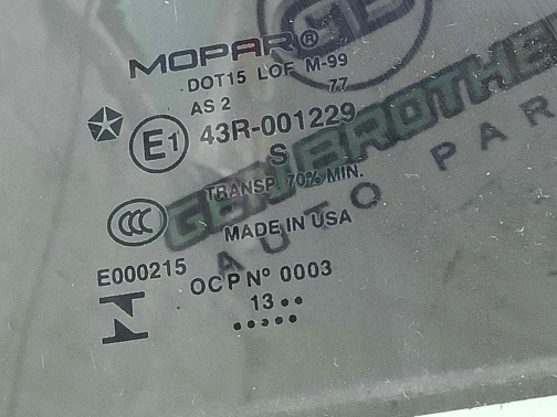 Стекло заднее левое 3999-200 Jeep Cherokee KL 14-18  68104621AB 