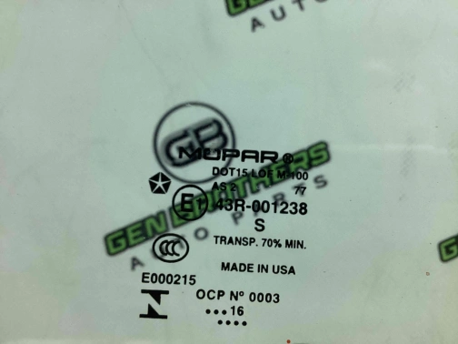 Стекло переднее правое 4444-536 Jeep Cherokee KL 14-18  68104584AB 