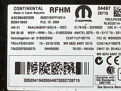 Блок управления бесключевым доступом 4456-057 Jeep Renegade  52041942 